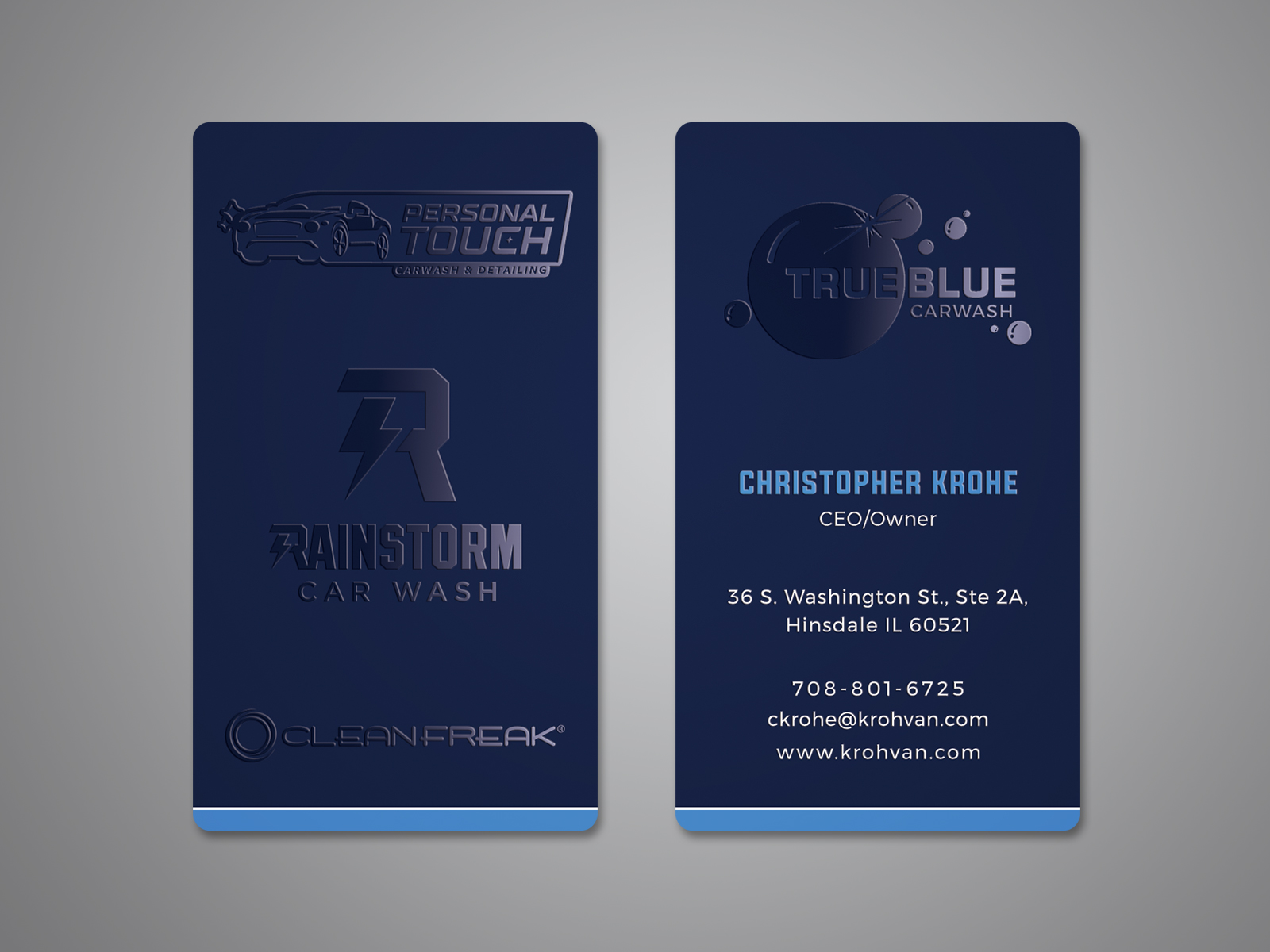 Diseño de Tarjeta de Presentación por Creative Moon Design para True Blue Car Wash | Diseño #29712625