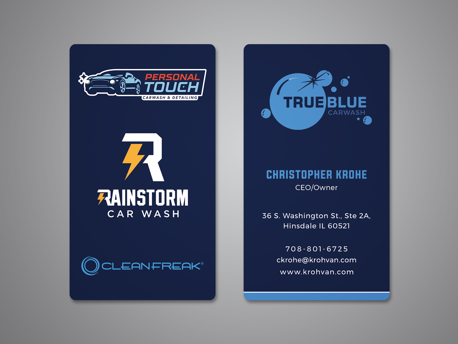 Business Card Design by Creative Moon Design for True Blue Car Wash | Design #29712626