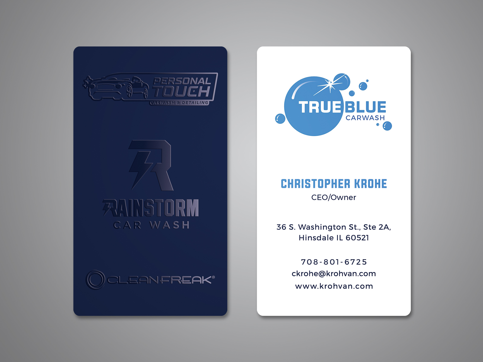 Business Card Design by Creative Moon Design for True Blue Car Wash | Design #29712627