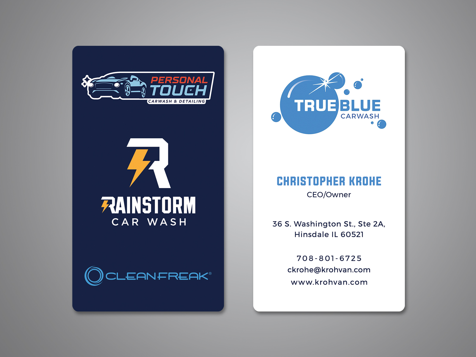 Business Card Design by Creative Moon Design for True Blue Car Wash | Design #29712628