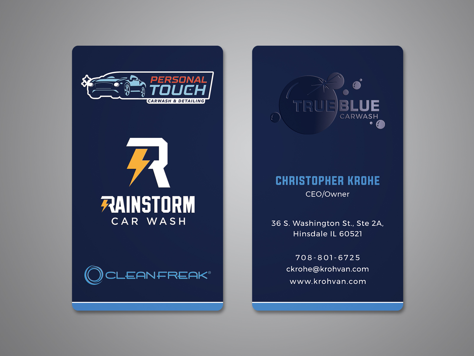 Business Card Design by Creative Moon Design for True Blue Car Wash | Design #29712629