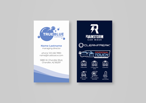 Business Card Design by MarkoE for True Blue Car Wash | Design: #29712579