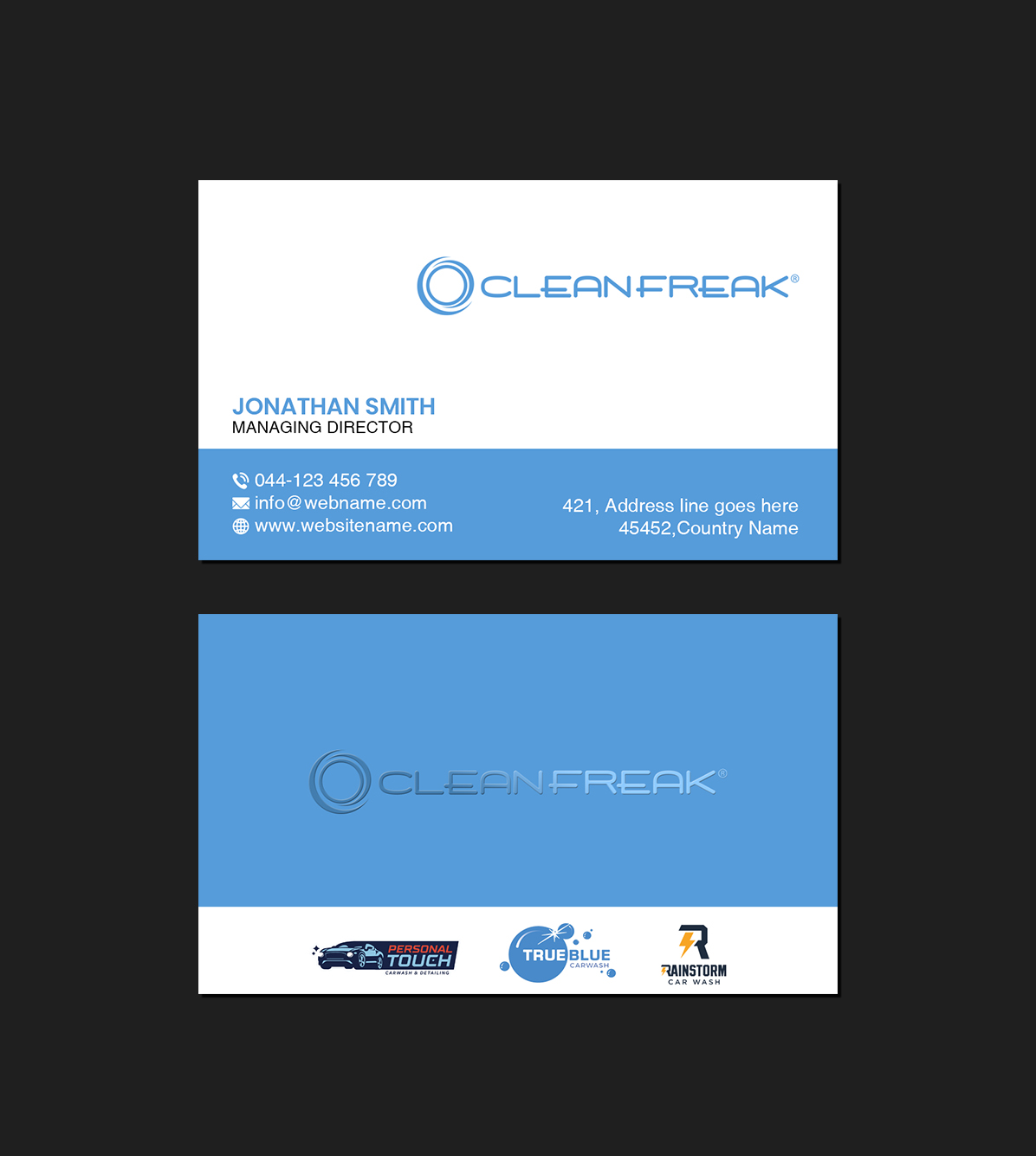 Diseño de Tarjeta de Presentación por Creations Box 2015 para True Blue Car Wash | Diseño #29715142