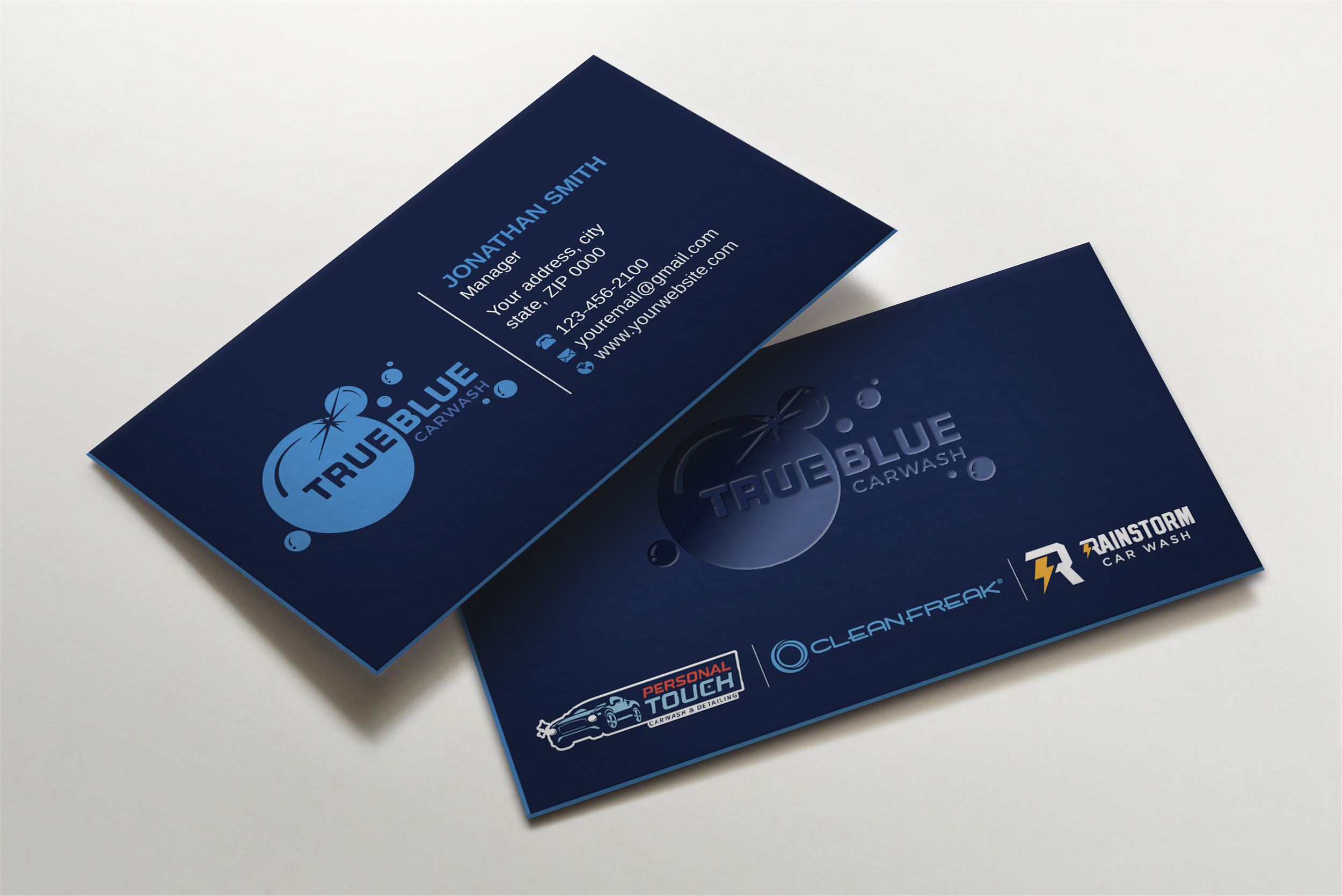 Diseño de Tarjeta de Presentación por LAXMI DESIGNHUB para True Blue Car Wash | Diseño #29711637