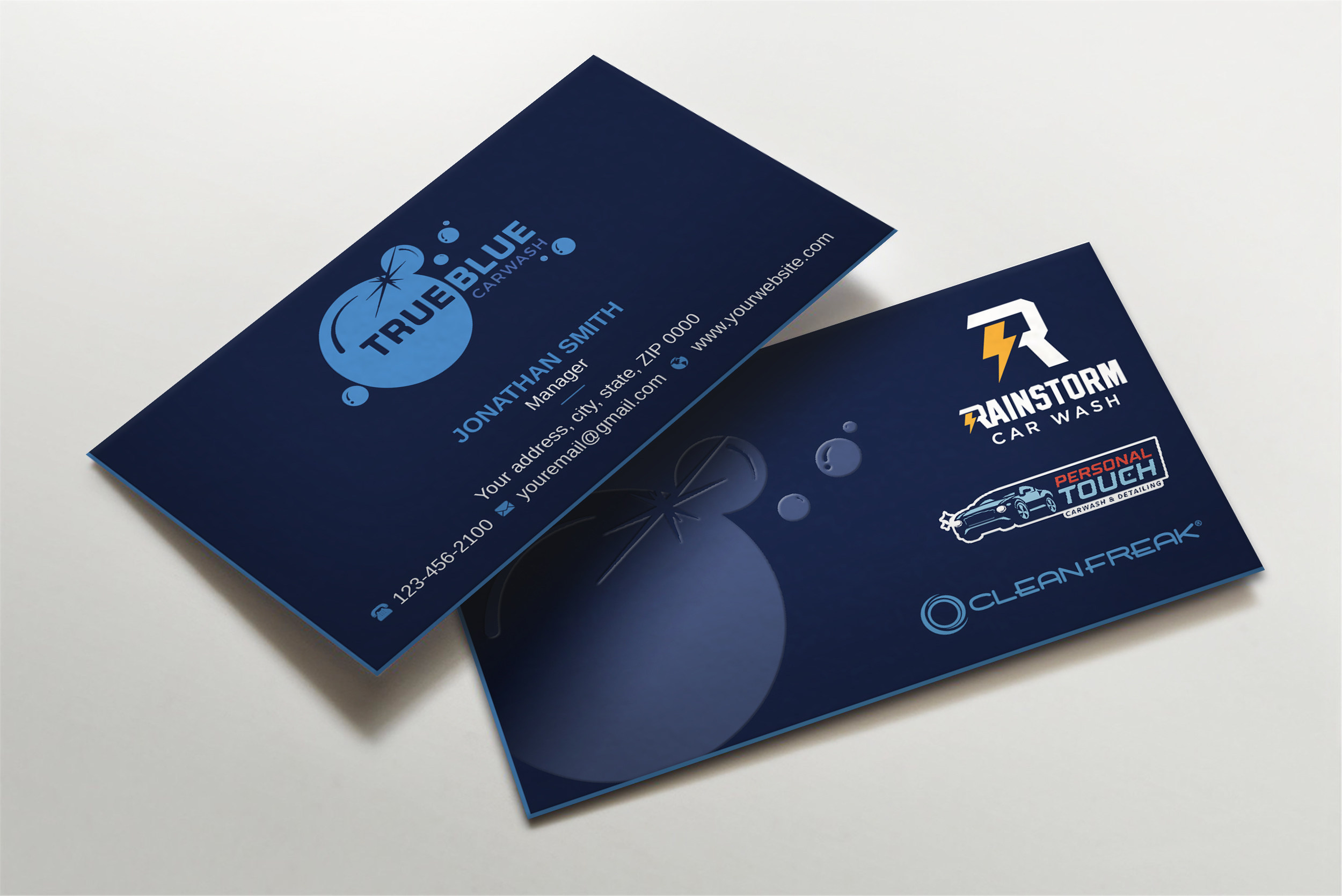 Diseño de Tarjeta de Presentación por LAXMI DESIGNHUB para True Blue Car Wash | Diseño #29711645