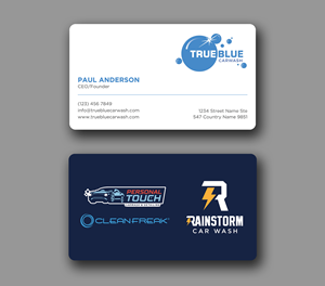 Business Card Design by Uttom 2 for True Blue Car Wash | Design: #29709636