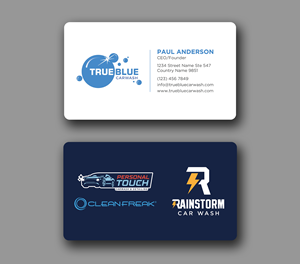 Business Card Design by Uttom 2 for True Blue Car Wash | Design: #29709637