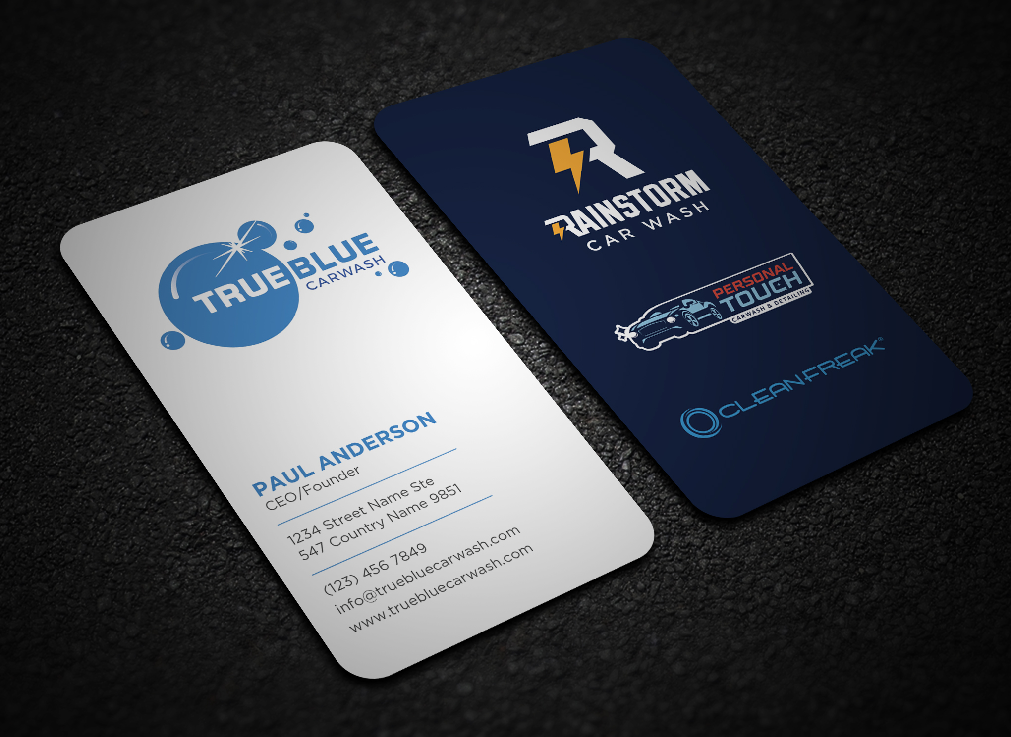 Visitenkarten-Design von Uttom 2 für True Blue Car Wash | Design #29709647