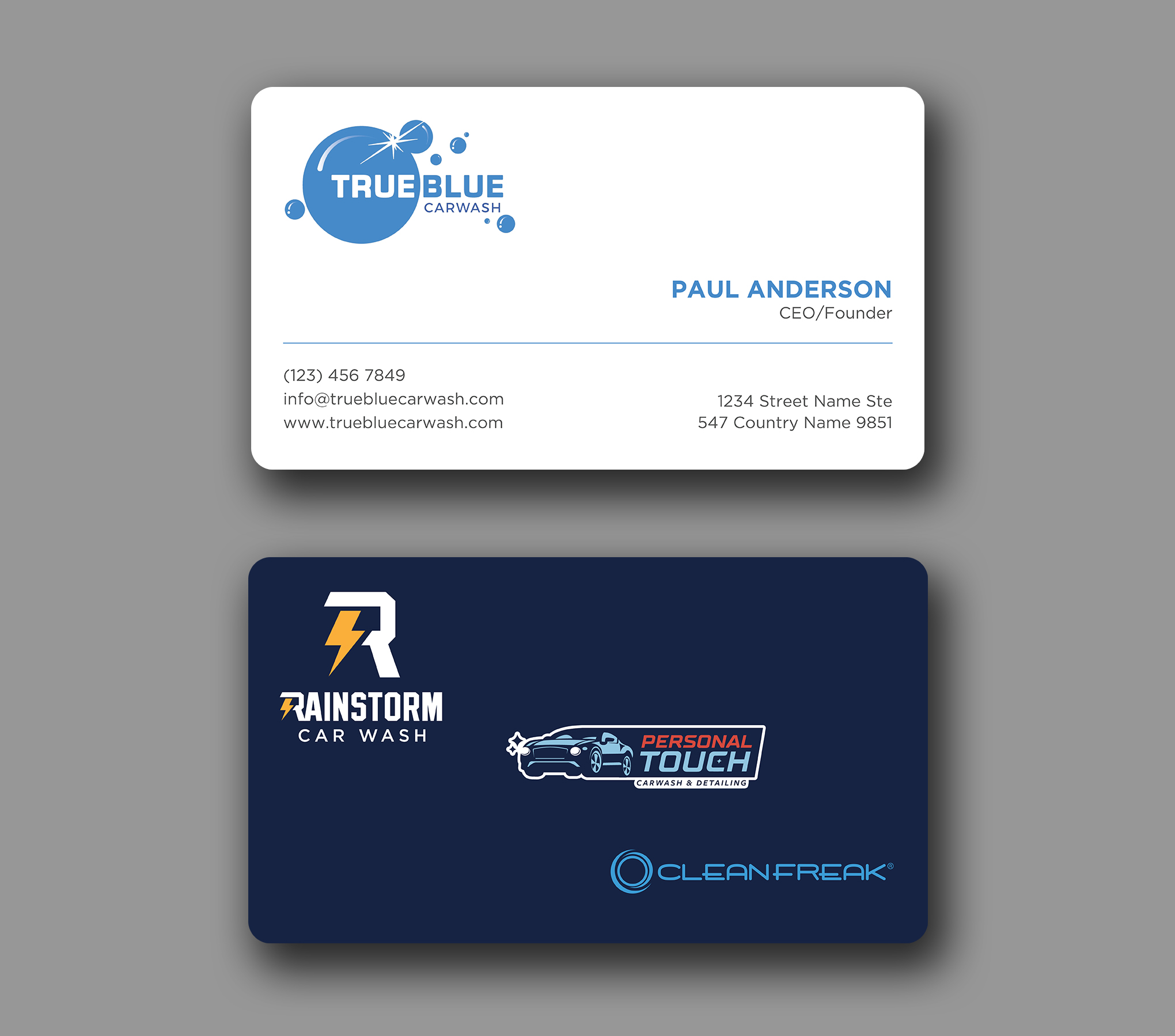 Design de Carte de Visite par Uttom 2 pour True Blue Car Wash | Design #29709649