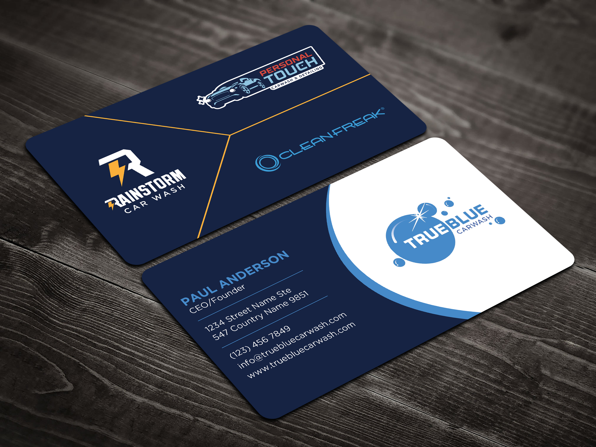 Business Card Design by Uttom 2 for True Blue Car Wash | Design #29715066