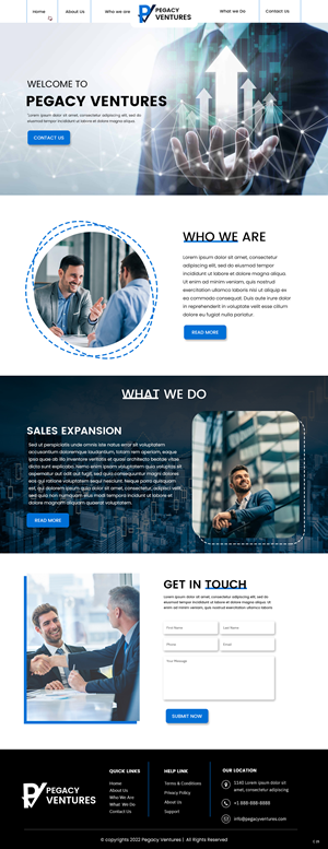 Diseño Web por pb para Pegacy Ventures | Diseño: #29720969