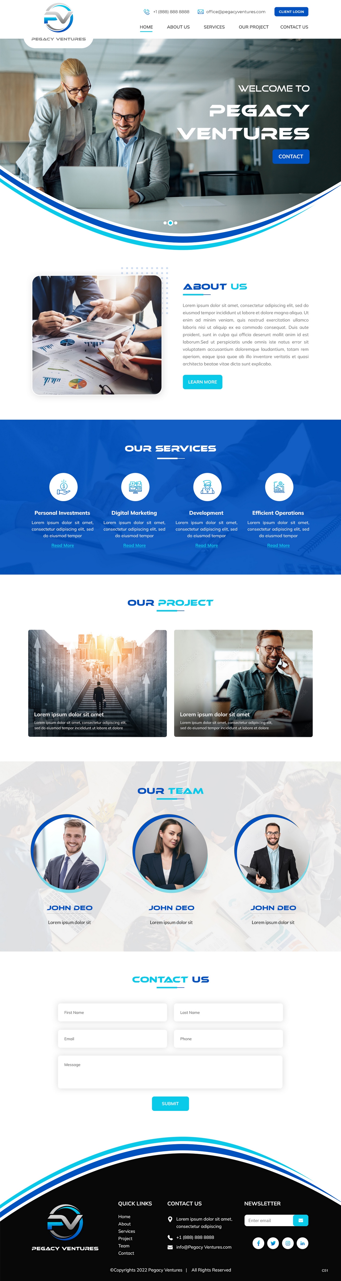 Diseño Web por pb para Pegacy Ventures | Diseño #29720988