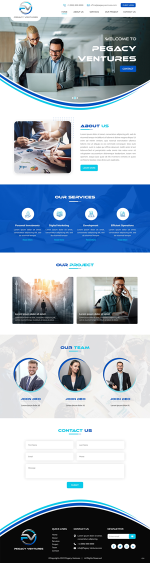 Diseño Web por pb para Pegacy Ventures | Diseño: #29720988