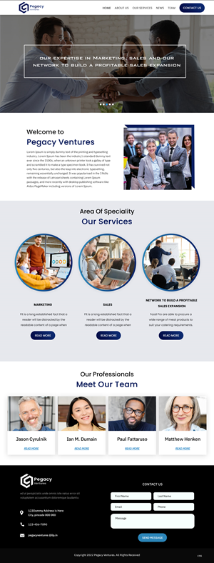 Diseño Web por pb para Pegacy Ventures | Diseño: #29720996