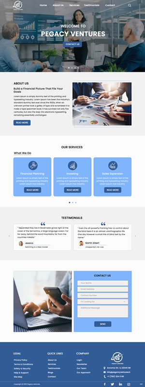 Diseño Web por pb para Pegacy Ventures | Diseño: #29721001