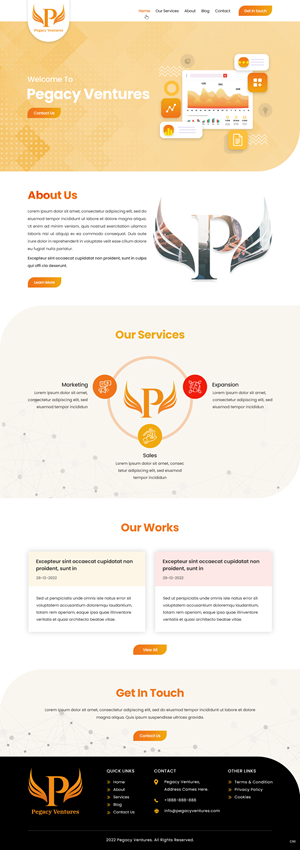 Web Design by pb for Pegacy Ventures | Design: #29746031