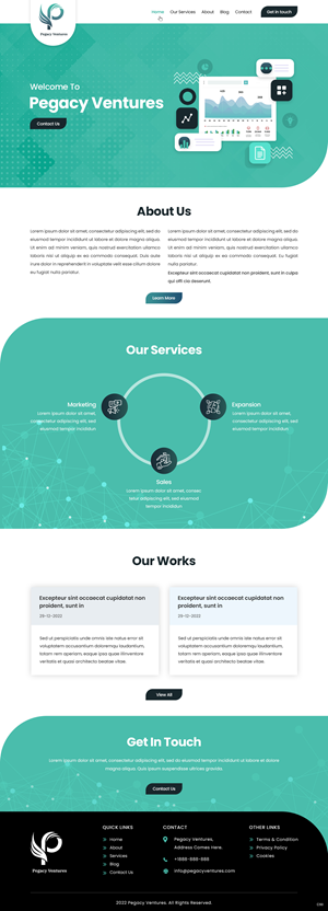 Diseño Web por pb para Pegacy Ventures | Diseño: #29779221