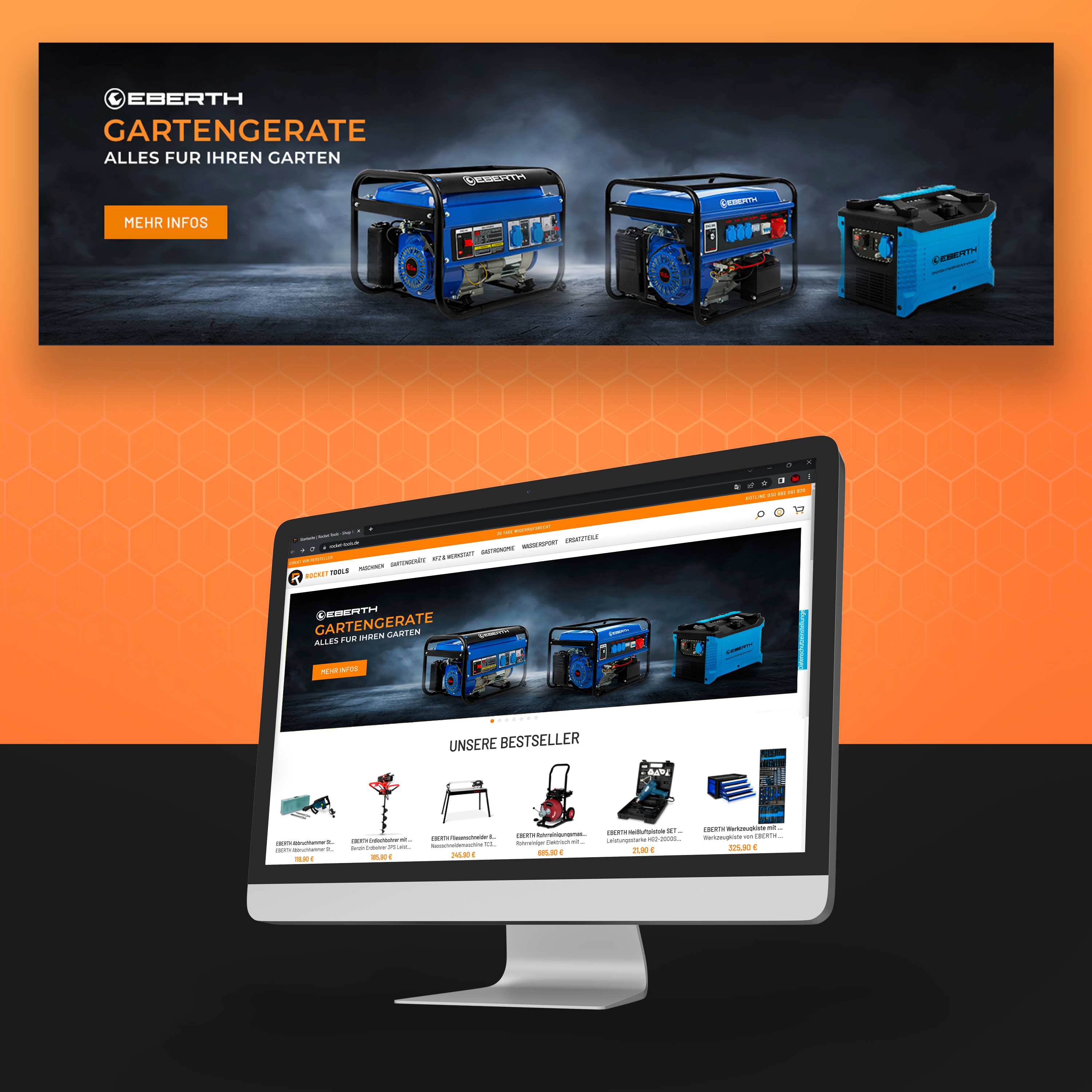 Diseño De Banner Publicitario por Mark Mendoza para Rocket Tools GmbH | Diseño #29766059
