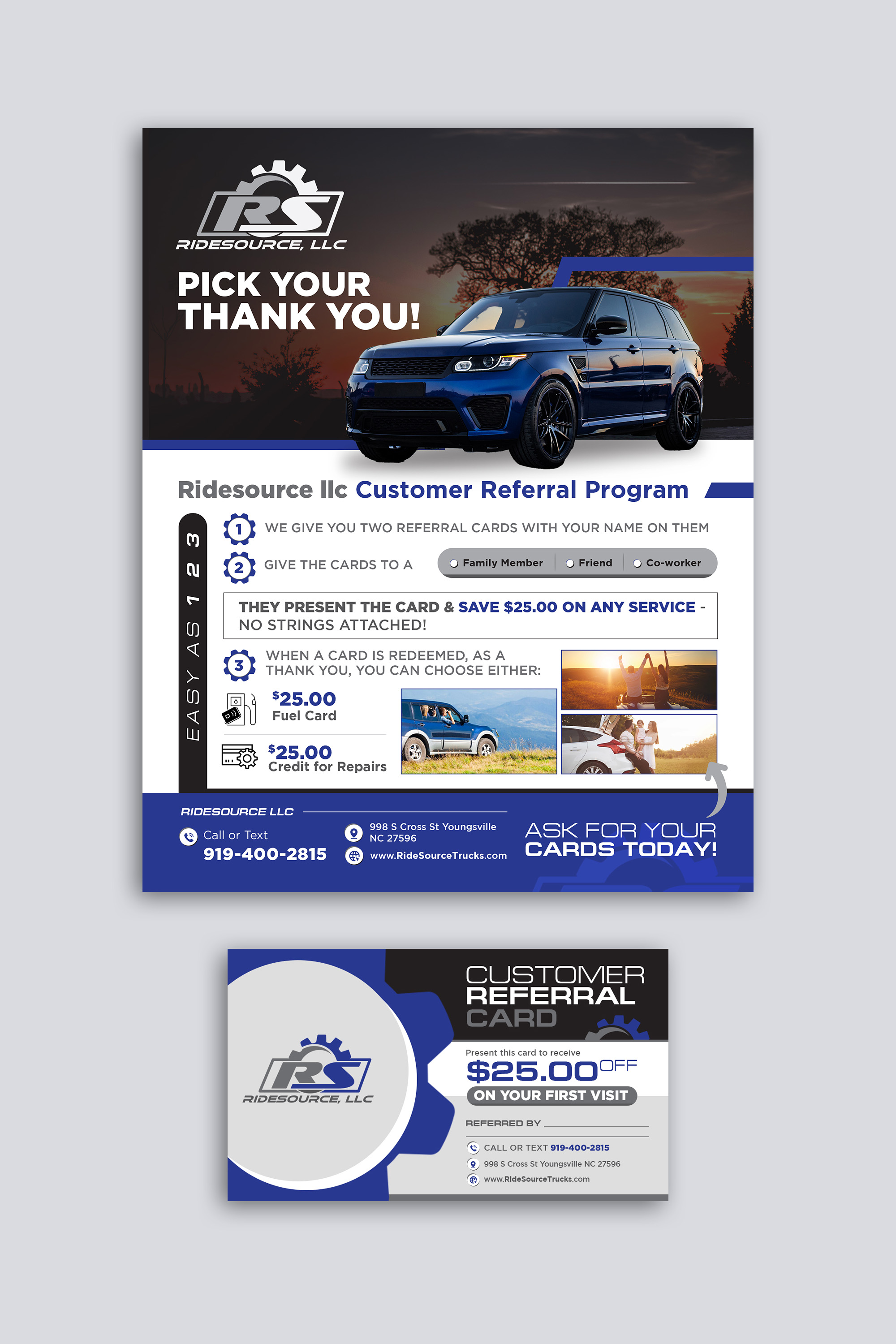 Business Card Design by debdesign for RideSource, LLC | Design #29748827