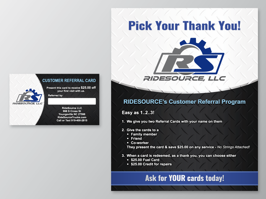 Business Card Design by Sacril for RideSource, LLC | Design #29748505