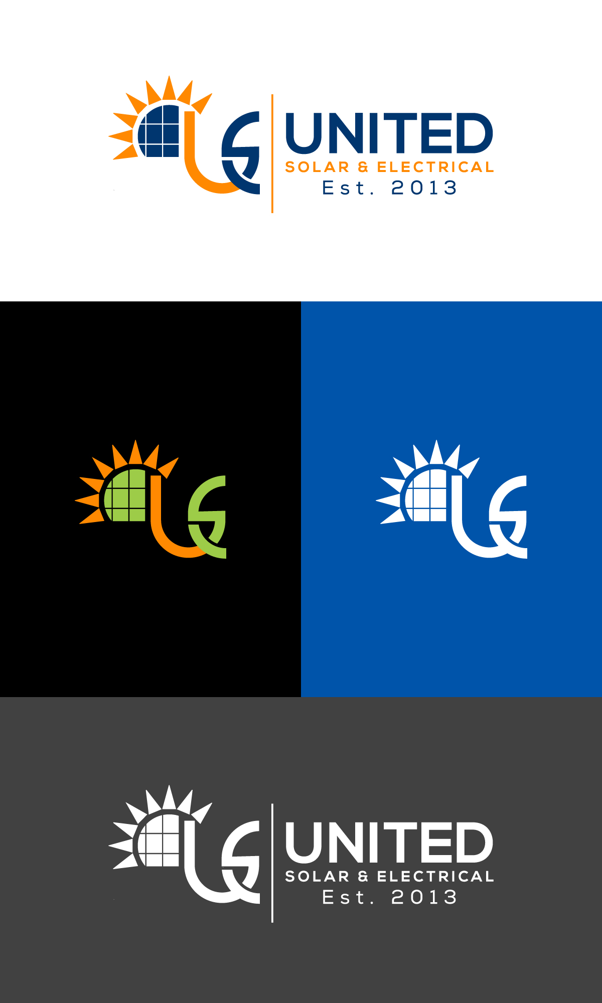 Logo Design by logo corner for United Solar & Electrical | Design #29765313