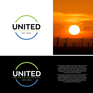 Logo Design by SigmaStudio for United Solar & Electrical | Design: #29759091