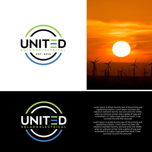 Logo Design by SigmaStudio for United Solar & Electrical | Design: #29759093