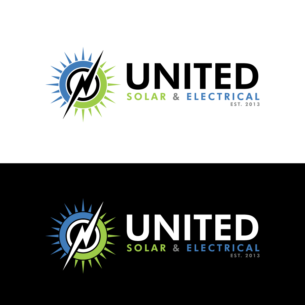 Logo Design by AlphabetZero.co.uk for United Solar & Electrical | Design #29775986