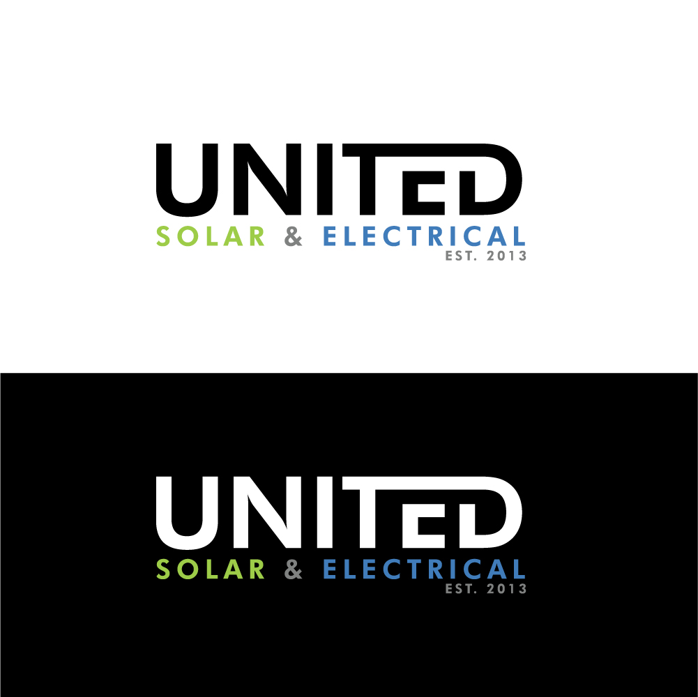 Logo Design by AlphabetZero.co.uk for United Solar & Electrical | Design #29775990