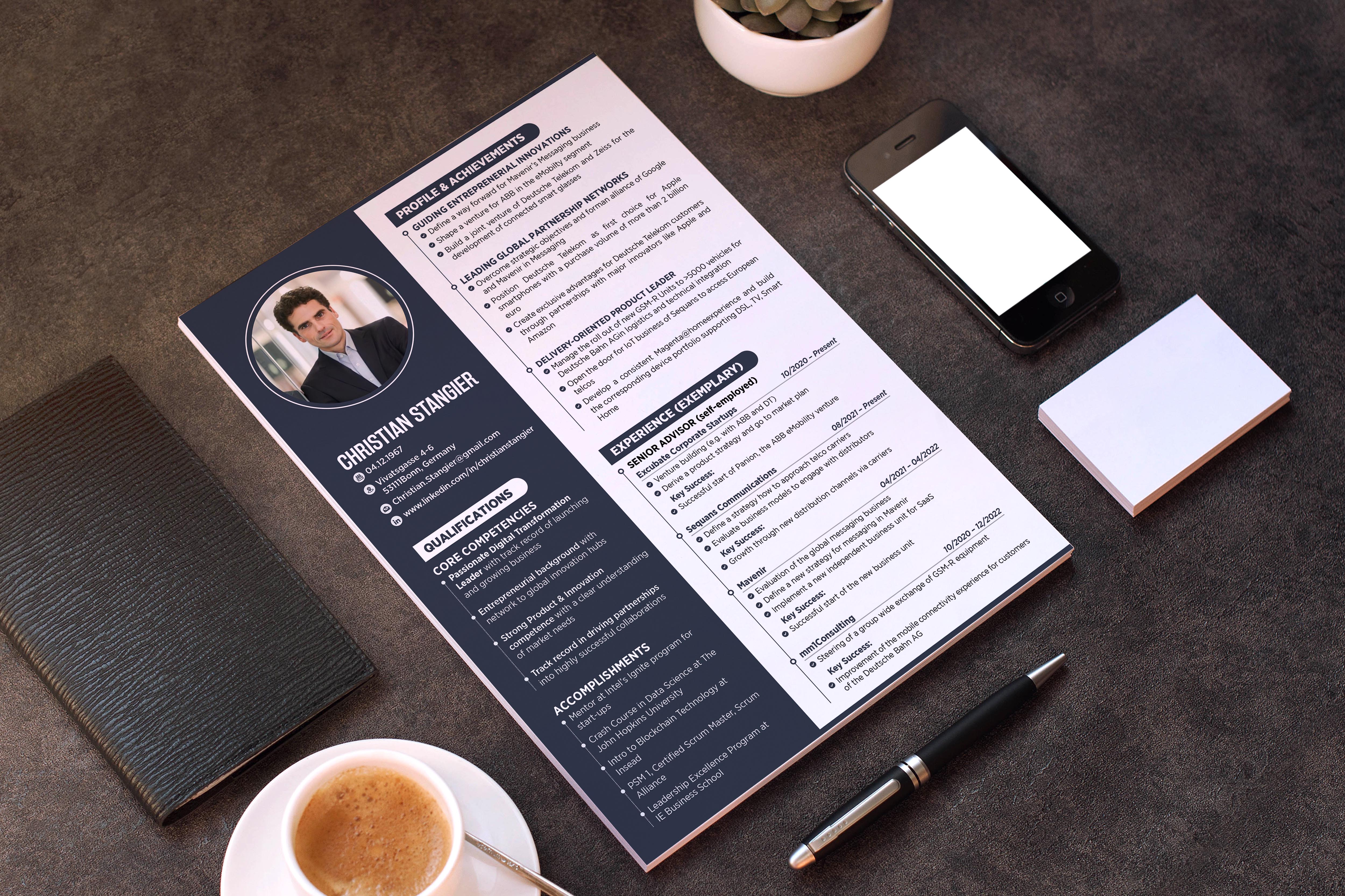Resume Design by GraphicsGuru for this project | Design #29781980