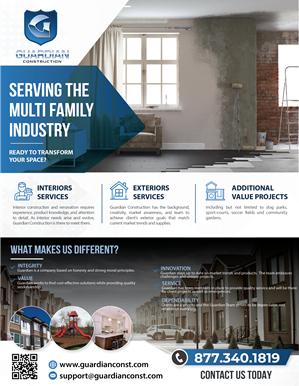 Advertisement Design by alex989 for GUARDIAN CONSTRUCTION   | Design: #29859797