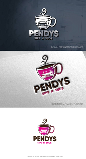 Logo Design by zebronicgraphic for Pendys Sip N Suds | Design: #29784763