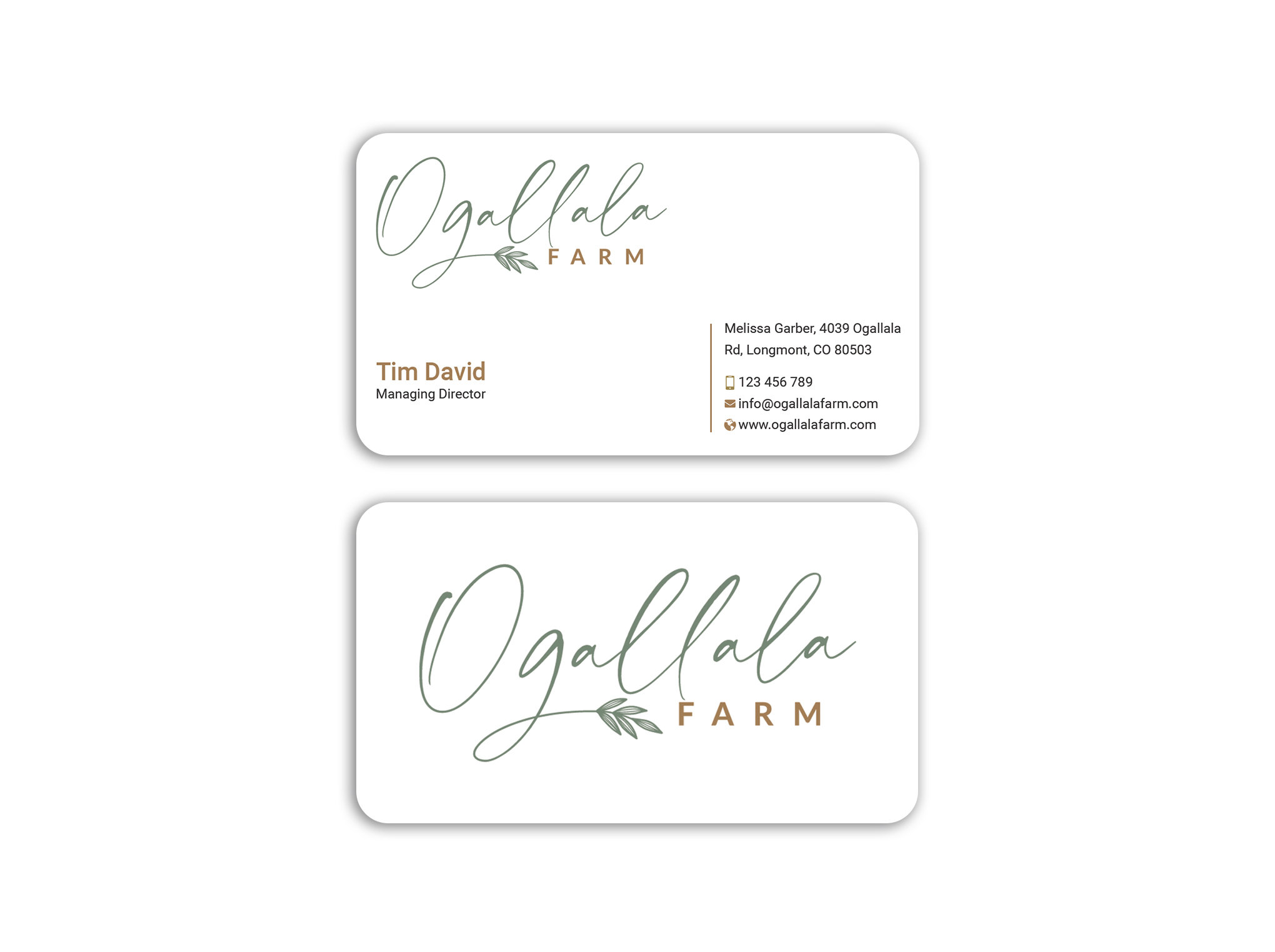 Business Card Design by Expert Bappy for Ogallala Farm, LLC | Design #29793254