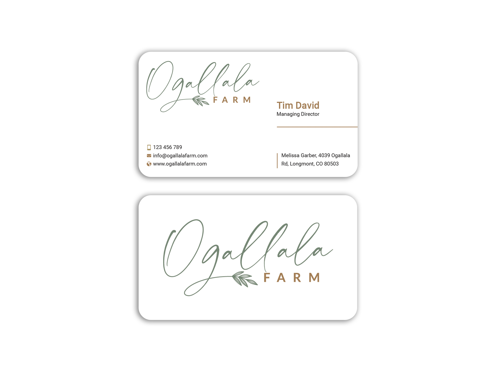 Business Card Design by Expert Bappy for Ogallala Farm, LLC | Design #29793261