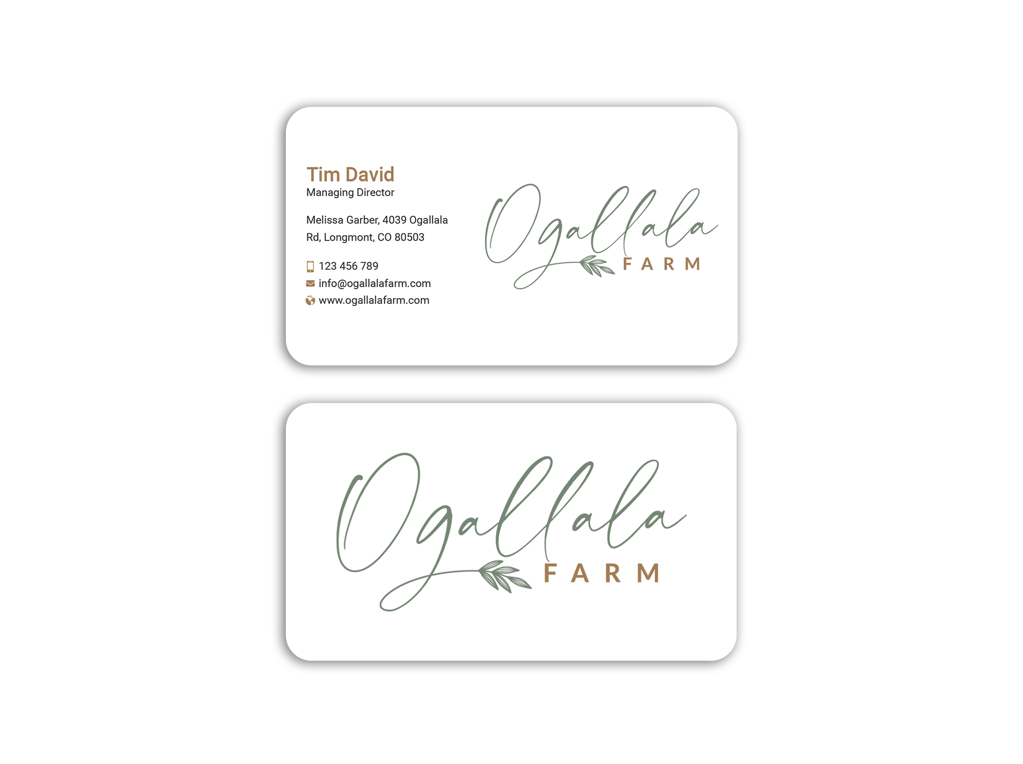 Business Card Design by Expert Bappy for Ogallala Farm, LLC | Design #29793267