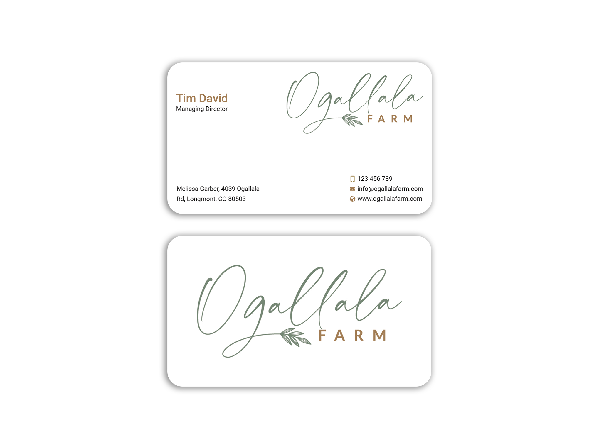Business Card Design by Expert Bappy for Ogallala Farm, LLC | Design #29793271