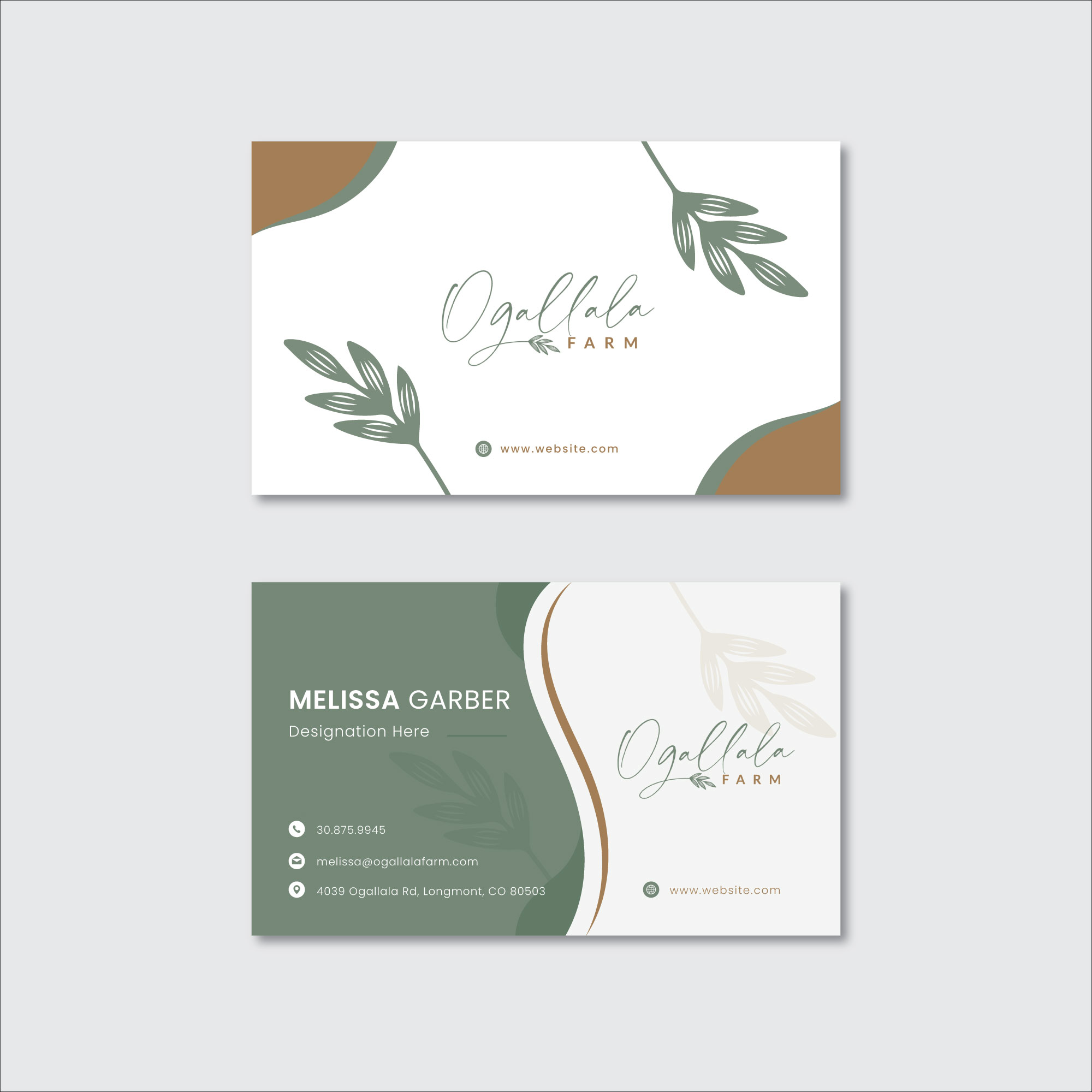 Diseño de Tarjeta de Presentación por onydesign1 para Ogallala Farm, LLC | Diseño #29805952