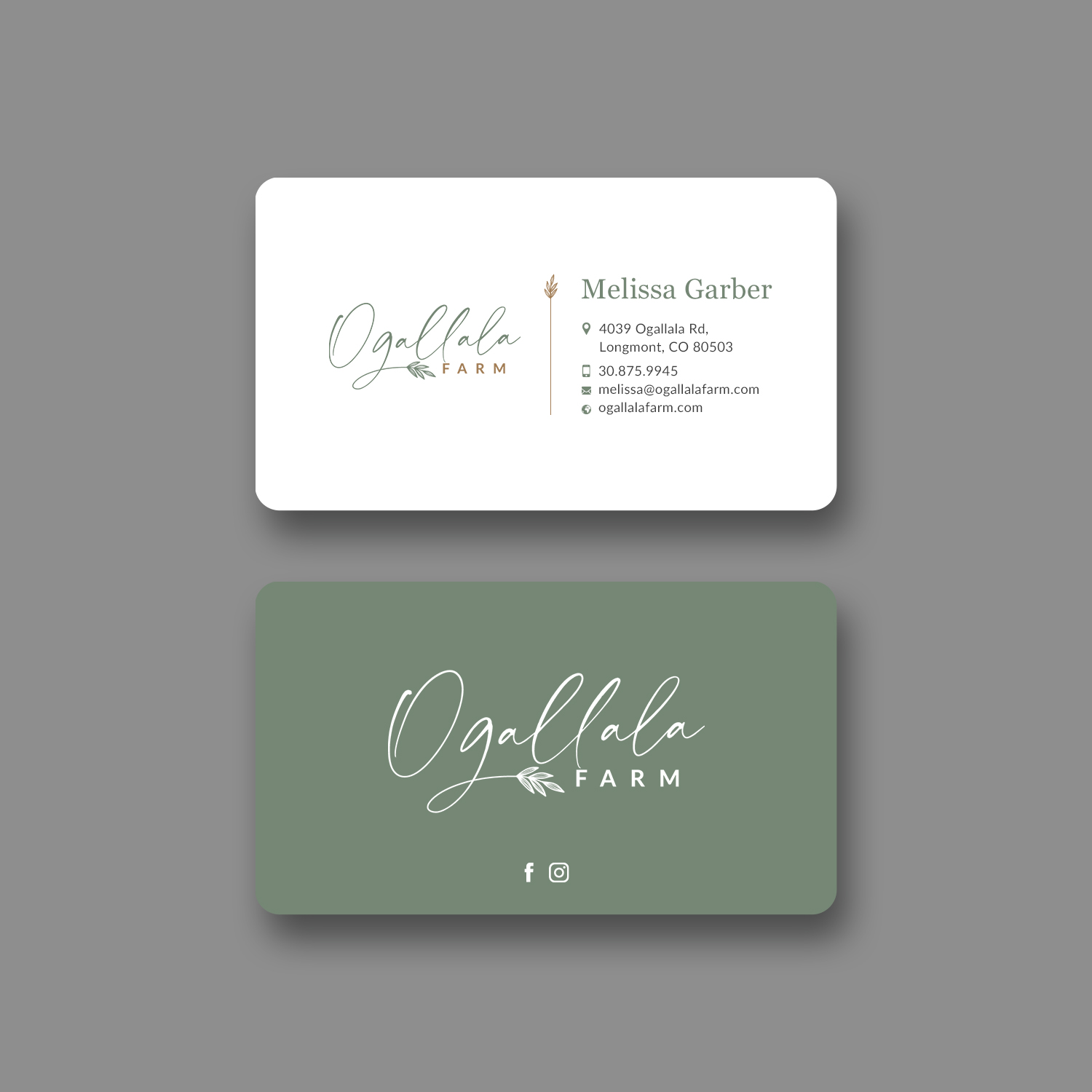 Business Card Design by Sun Moon Graphic Designer for Ogallala Farm, LLC | Design #29797300