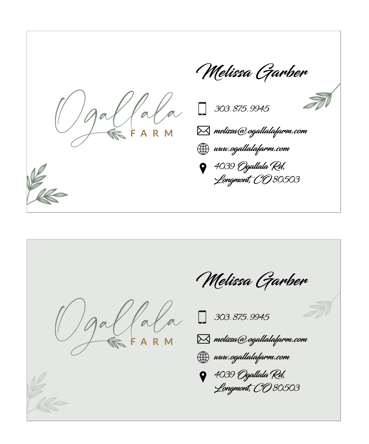 Diseño de Tarjeta de Presentación por M79 para Ogallala Farm, LLC | Diseño #29819806