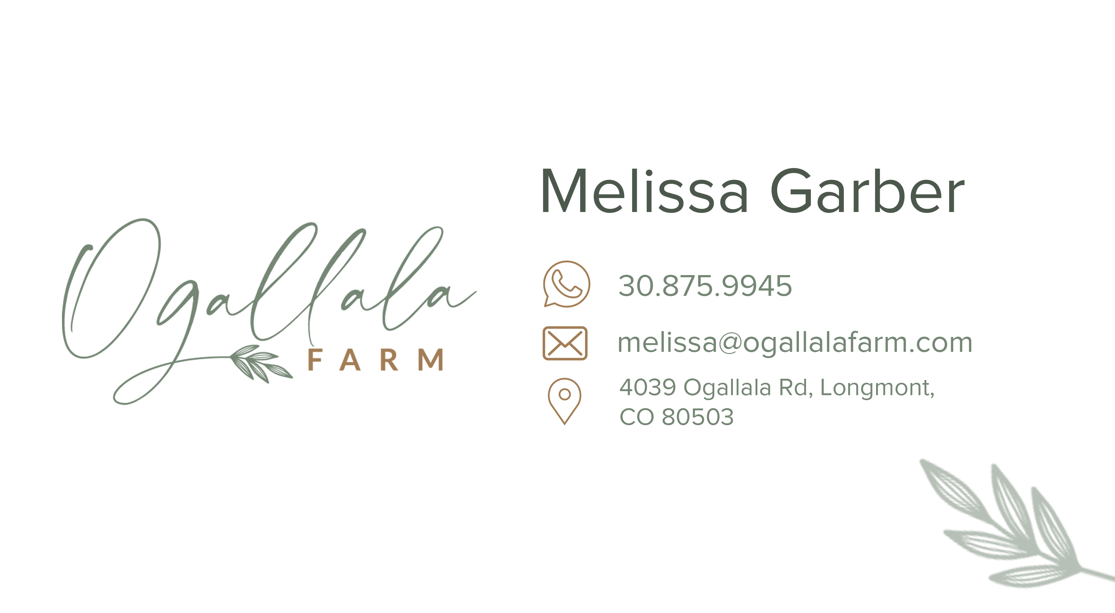 Diseño de Tarjeta de Presentación por Teco Studio para Ogallala Farm, LLC | Diseño #29790342