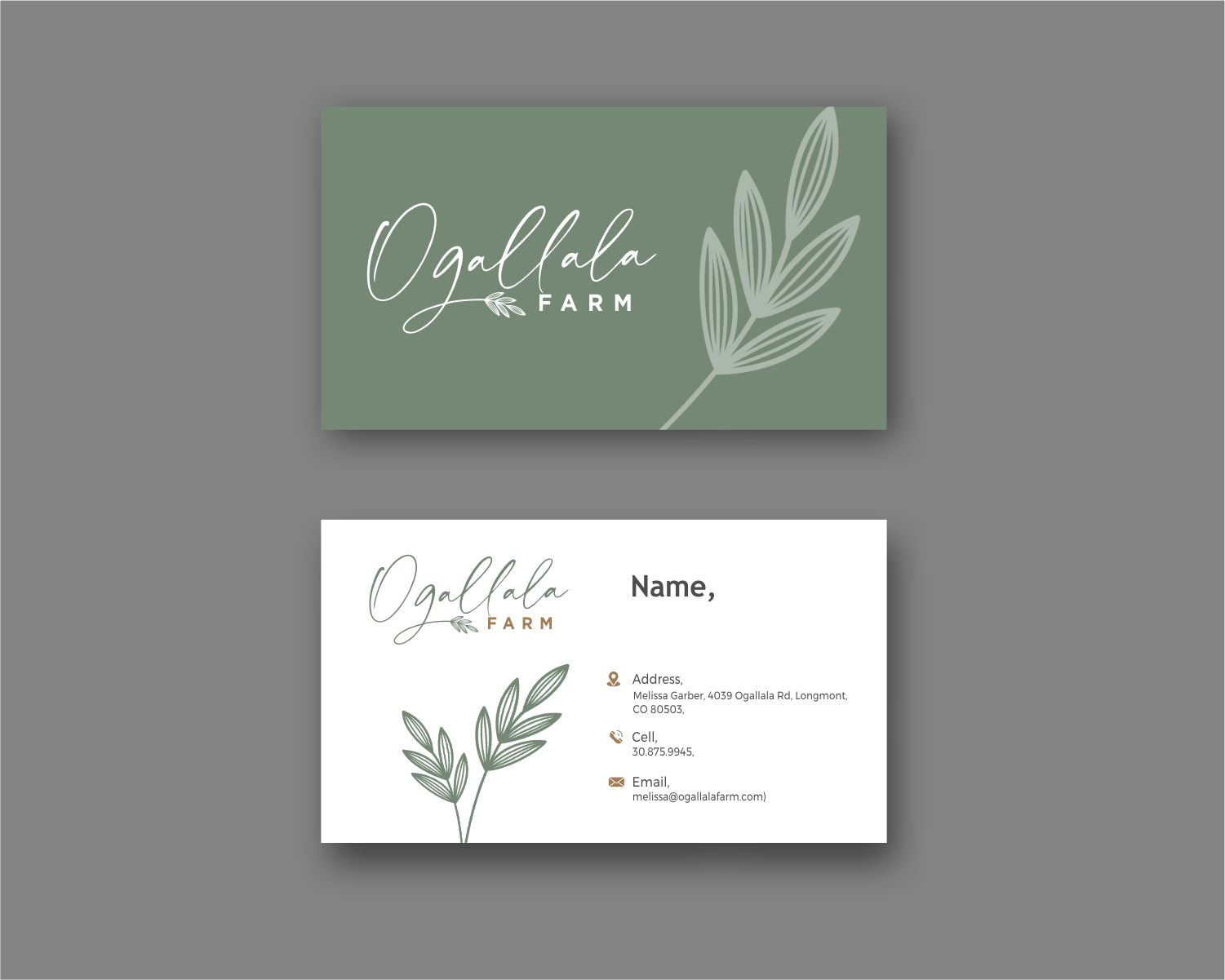 Business Card Design by Rusmin Gustamin for Ogallala Farm, LLC | Design #29787200