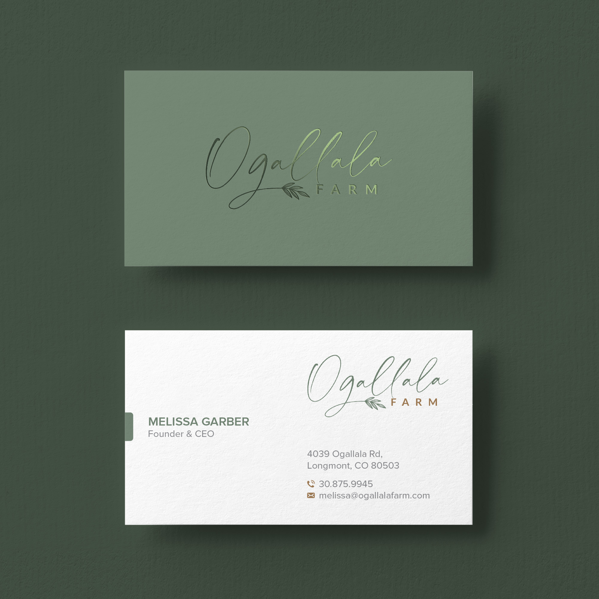 Diseño de Tarjeta de Presentación por CilioLab para Ogallala Farm, LLC | Diseño #29804732