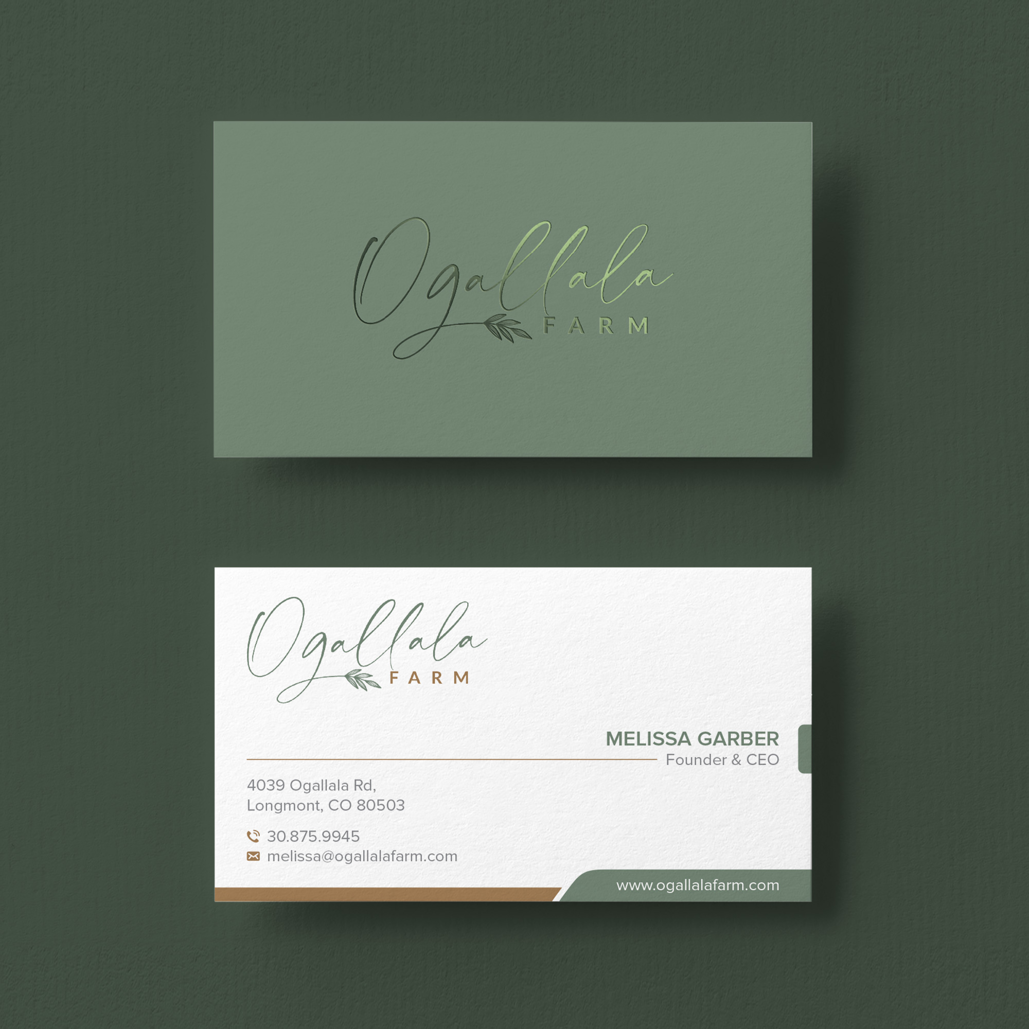 Diseño de Tarjeta de Presentación por CilioLab para Ogallala Farm, LLC | Diseño #29804734