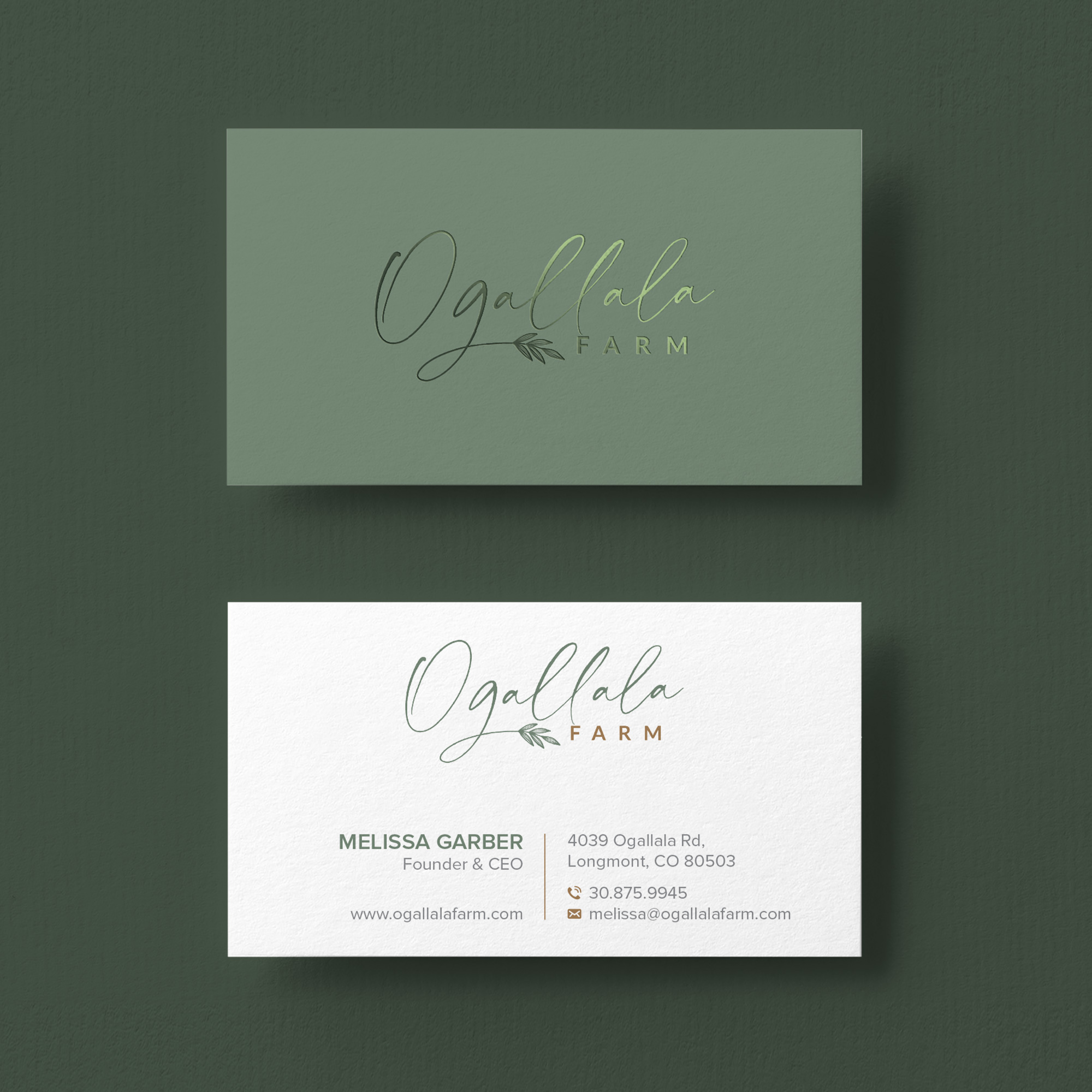 Diseño de Tarjeta de Presentación por CilioLab para Ogallala Farm, LLC | Diseño #29804998