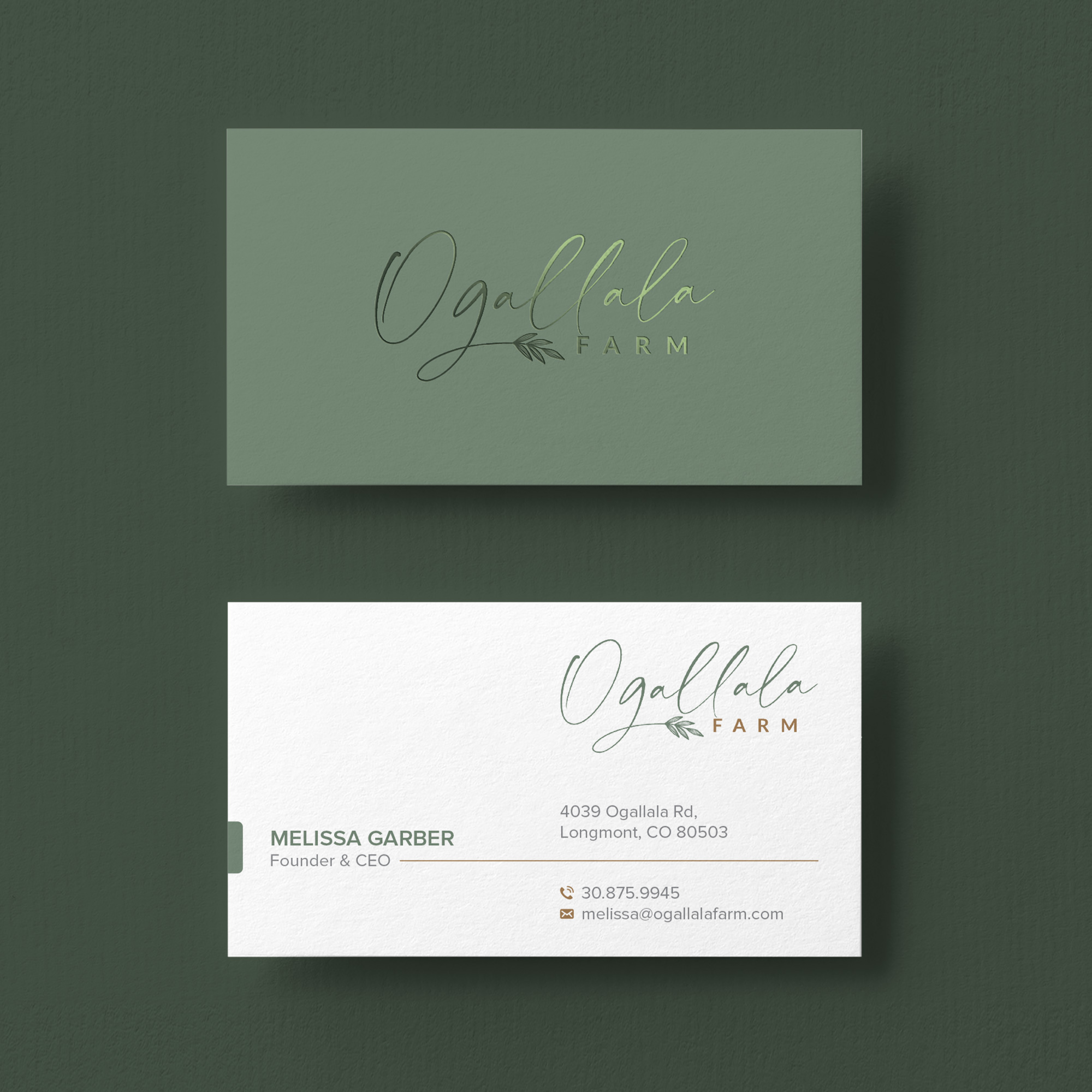 Diseño de Tarjeta de Presentación por CilioLab para Ogallala Farm, LLC | Diseño #29804999