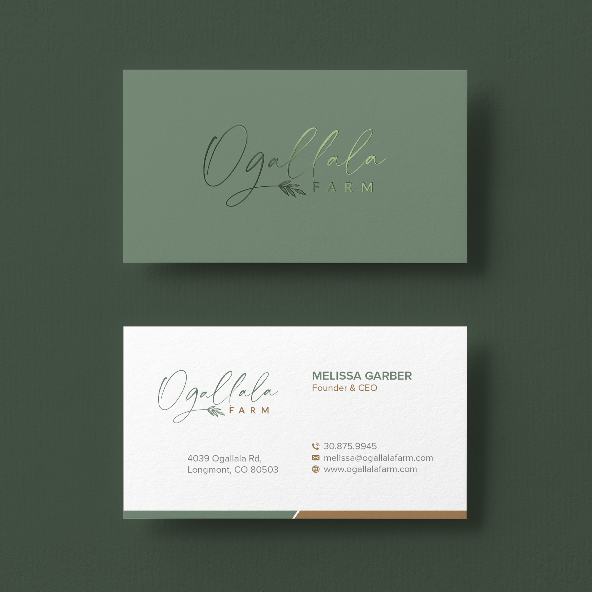 Diseño de Tarjeta de Presentación por CilioLab para Ogallala Farm, LLC | Diseño #29805000