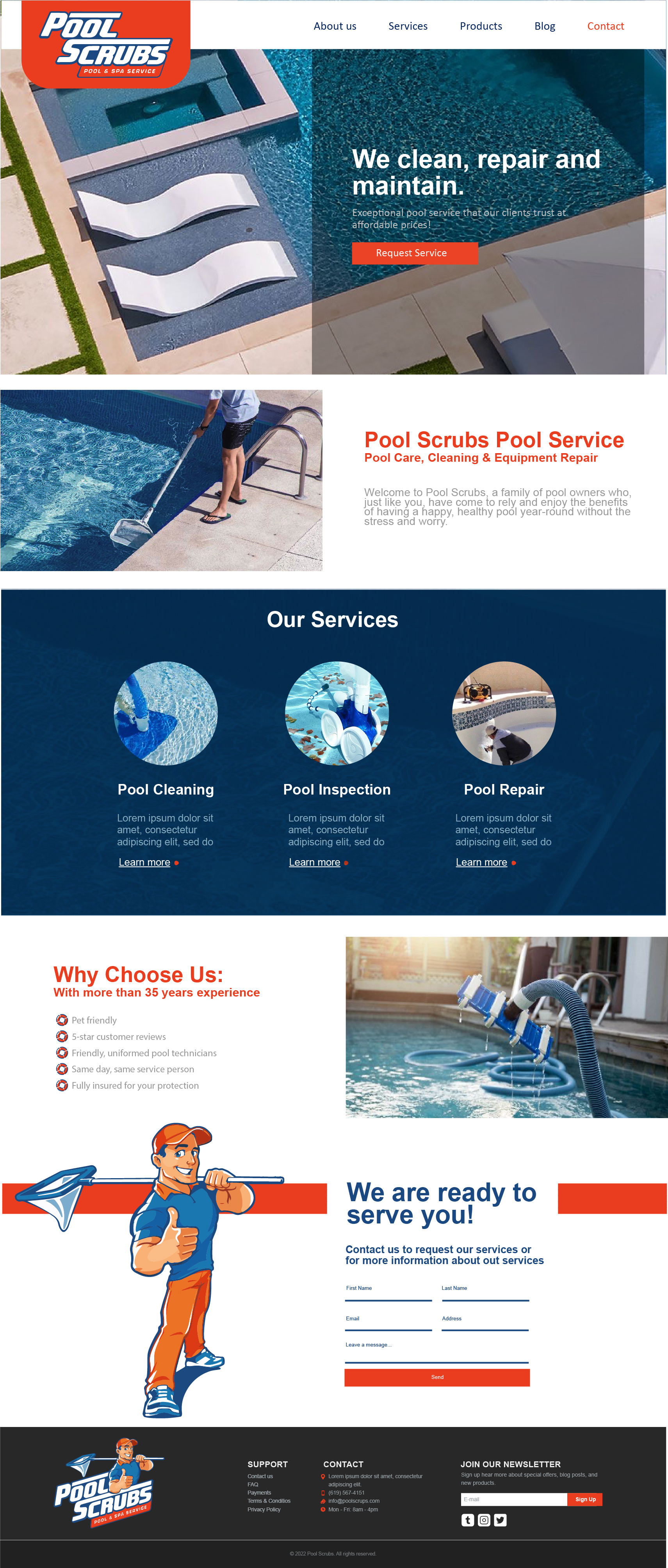 Wix Design by MA.PTY for Pool Scrubs | Design #29857819