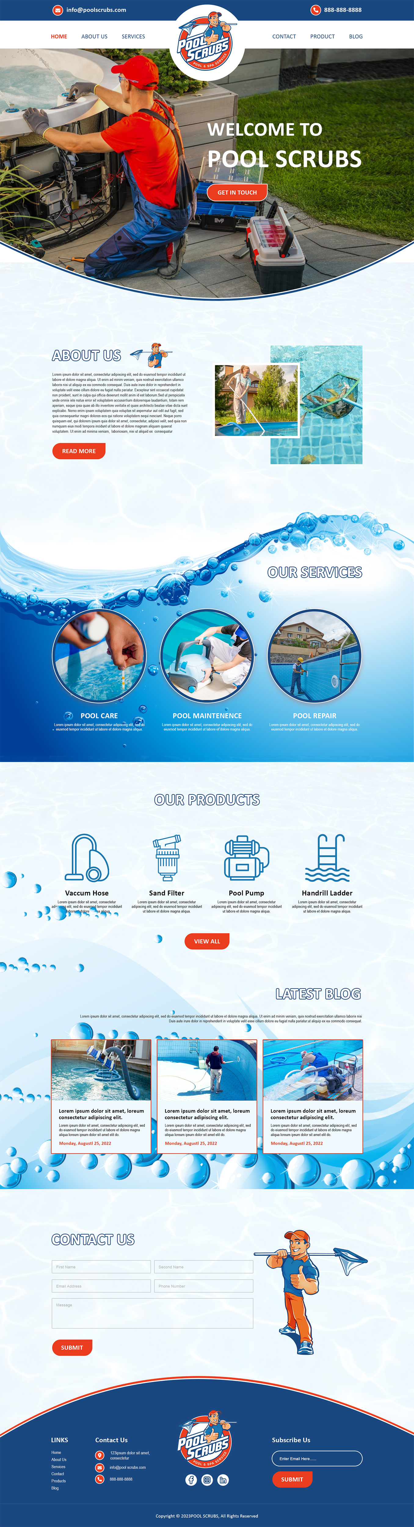 Wix Design by MAHABA for Pool Scrubs | Design #29850025