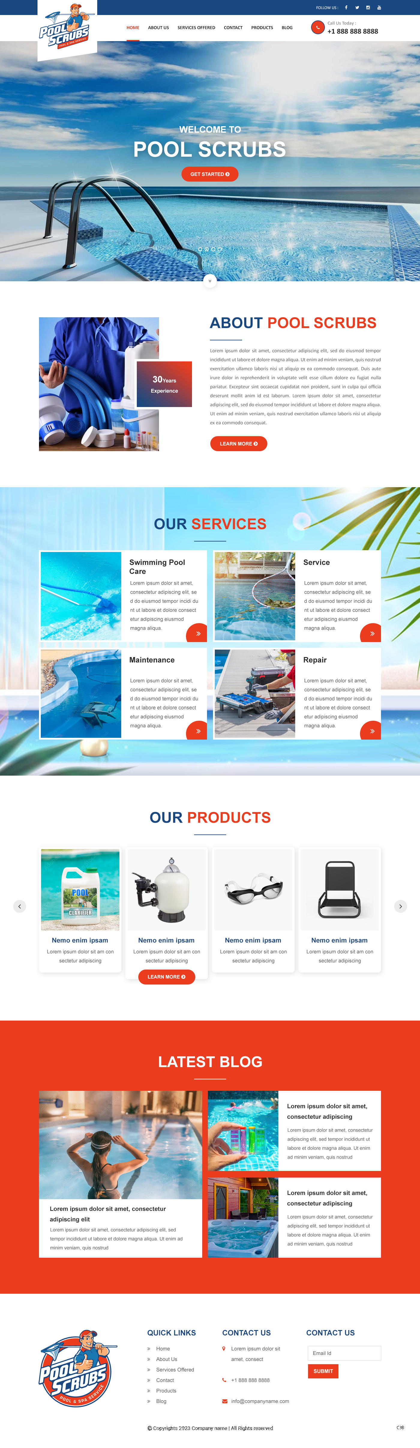 Wix Design by pb for Pool Scrubs | Design #29830040