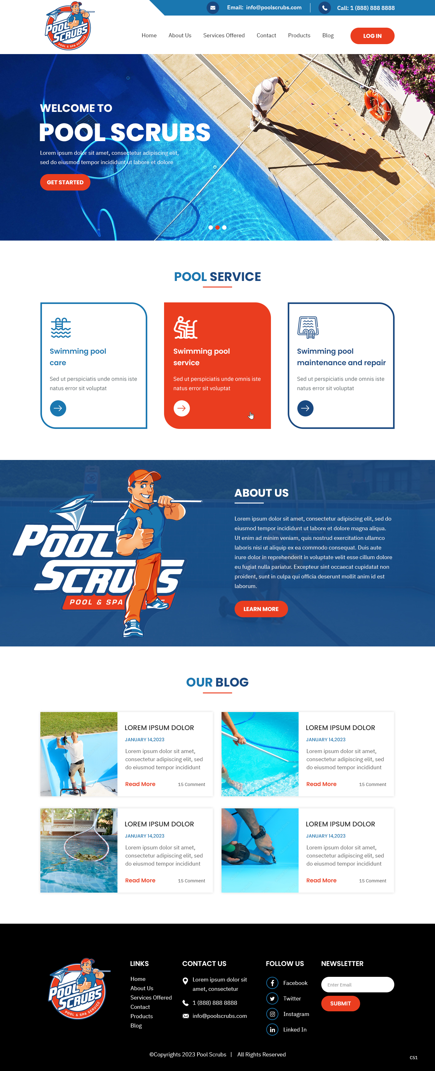 Wix Design by pb for Pool Scrubs | Design #29830041